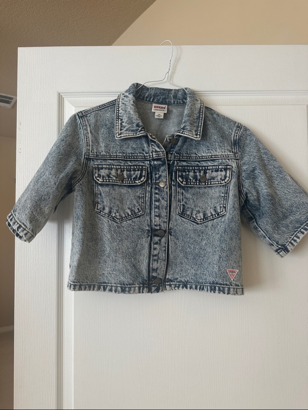 Guess Acid Wash Blue Denim Top